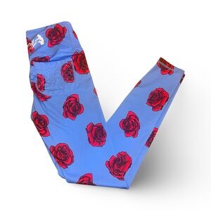 Fit Booty Apparel Leggings Sculpting Red Blue Rose Size Medium